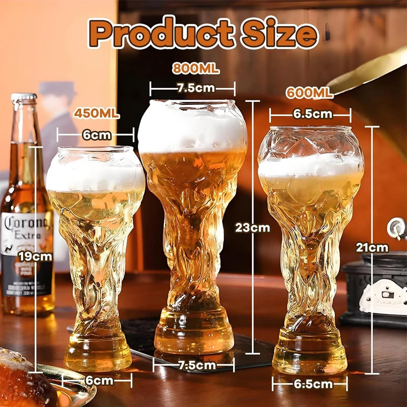 Trophy Style Beer Mug Drinking Glass